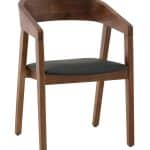 Стул Вудкерри каркас дерево цвет темный орех экокожа черный