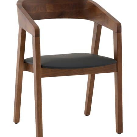 Стул Вудкерри каркас дерево цвет темный орех экокожа черный