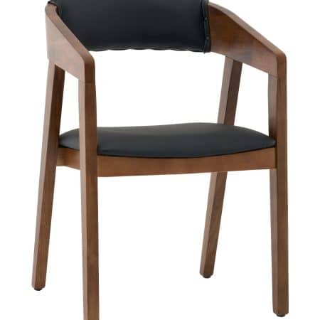 Стул Вудкерри S каркас дерево цвет темный орех экокожа черный