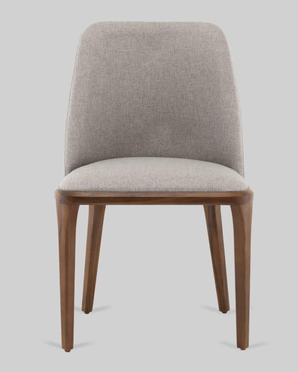 Стул Вудмайкл каркас дерево цвет темный орех рогожка бежевый — изображение 2