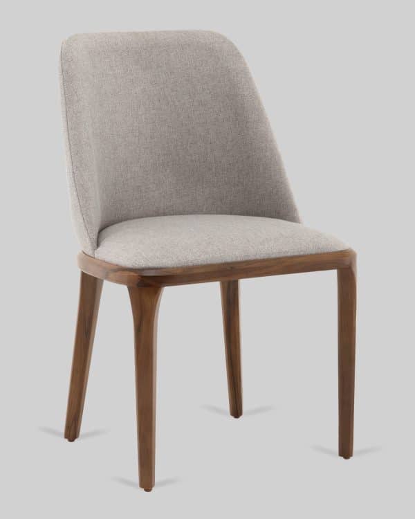 Стул Вудмайкл каркас дерево цвет темный орех рогожка бежевый — изображение 3