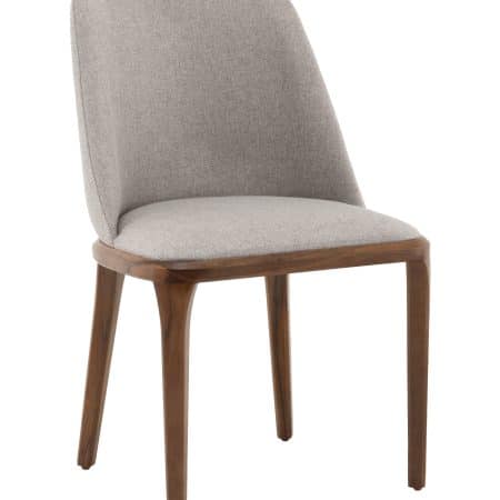 Стул Вудмайкл каркас дерево цвет темный орех рогожка бежевый