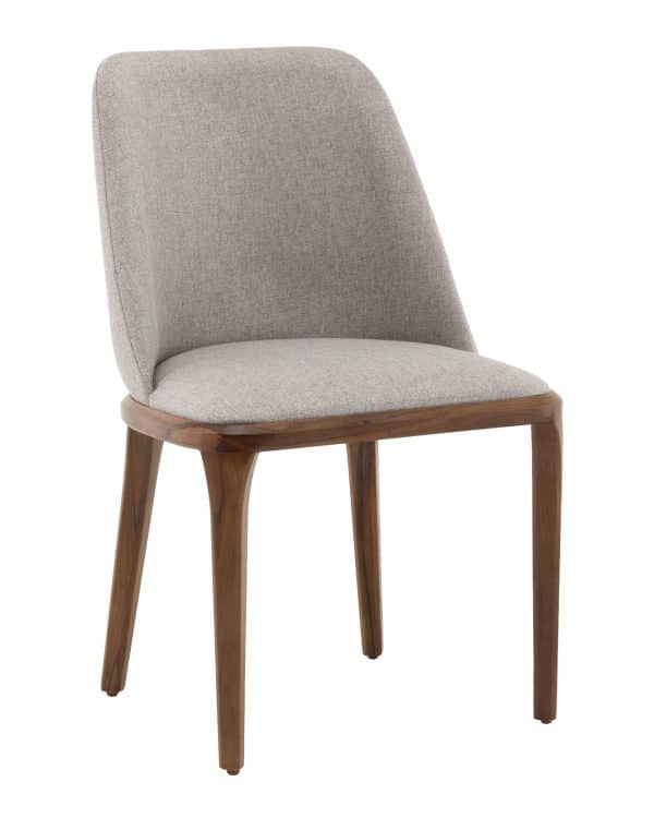 Стул Вудмайкл каркас дерево цвет темный орех рогожка бежевый