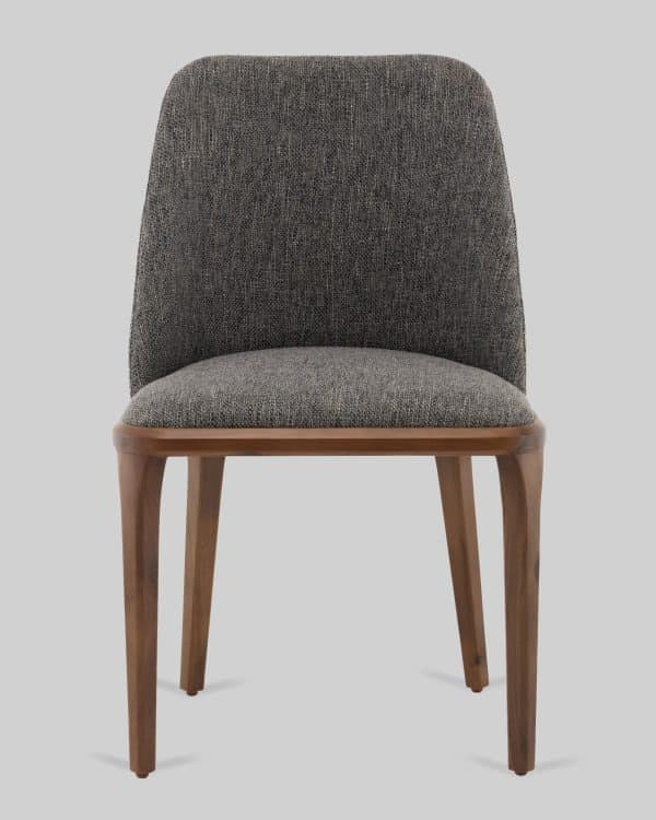 Стул Вудмайкл каркас дерево цвет темный орех рогожка темно-серый — изображение 3