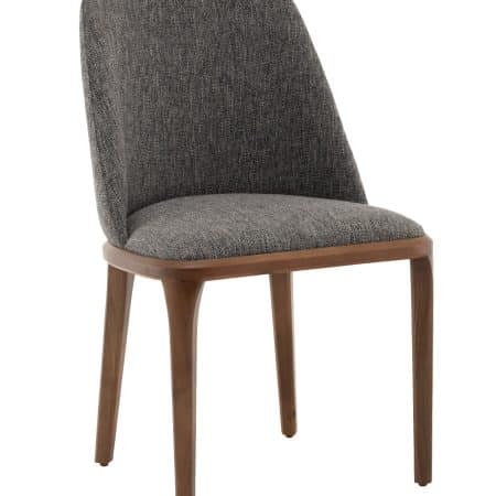 Стул Вудмайкл каркас дерево цвет темный орех рогожка темно-серый