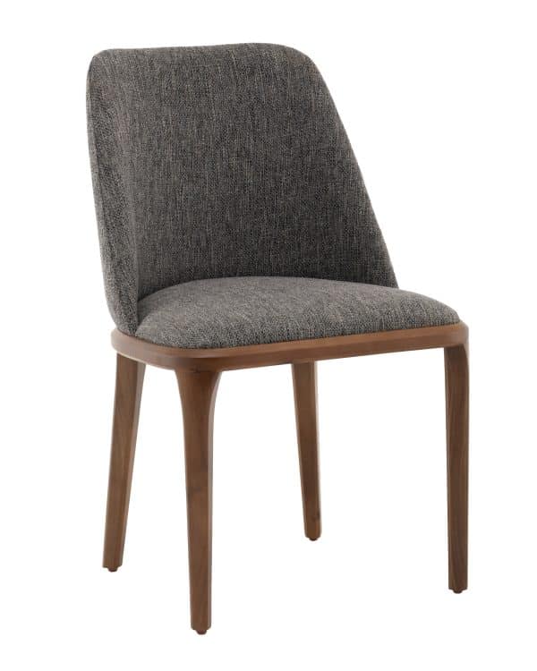 Стул Вудмайкл каркас дерево цвет темный орех рогожка темно-серый