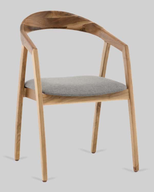 Стул Вудмилан каркас дерево цвет натуральный орех рогожка серый — изображение 2