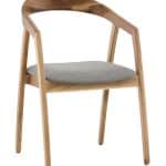 Стул Вудмилан каркас дерево цвет натуральный орех рогожка серый