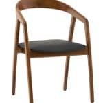 Стул Вудмилан каркас дерево цвет темный орех экокожа черный