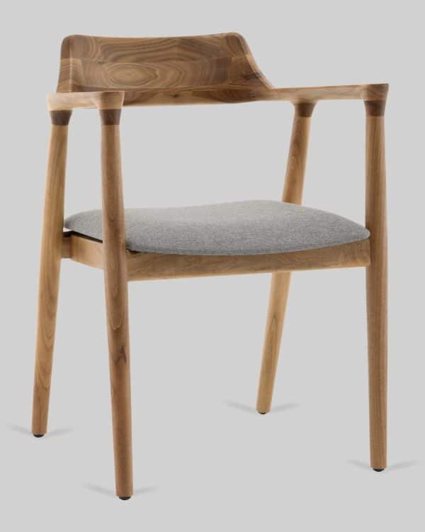 Стул Вудримини каркас дерево цвет натуральный орех рогожка серый — изображение 2