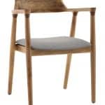 Стул Вудримини каркас дерево цвет натуральный орех рогожка серый