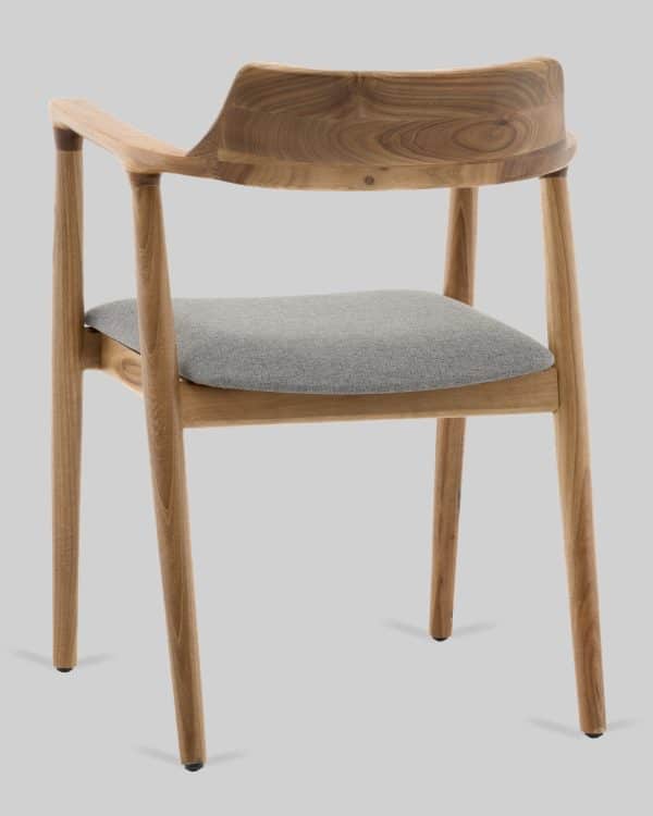 Стул Вудримини каркас дерево цвет натуральный орех рогожка серый — изображение 3