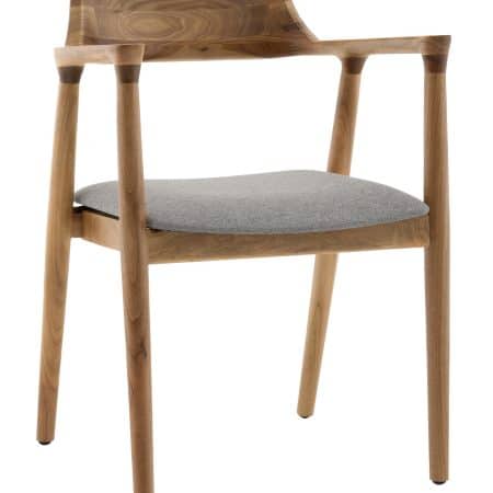 Стул Вудримини каркас дерево цвет натуральный орех рогожка серый