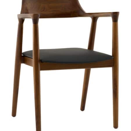 Стул Вудримини каркас дерево цвет темный орех экокожа черный