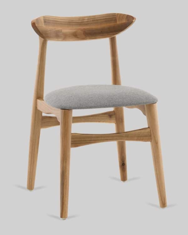 Стул Вудсимпл каркас дерево цвет натуральный орех рогожка серый — изображение 2