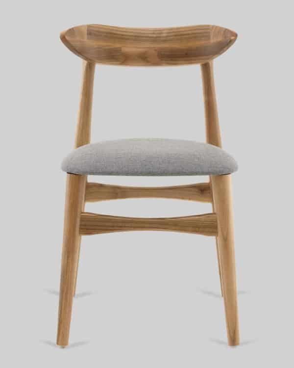 Стул Вудсимпл каркас дерево цвет натуральный орех рогожка серый — изображение 3