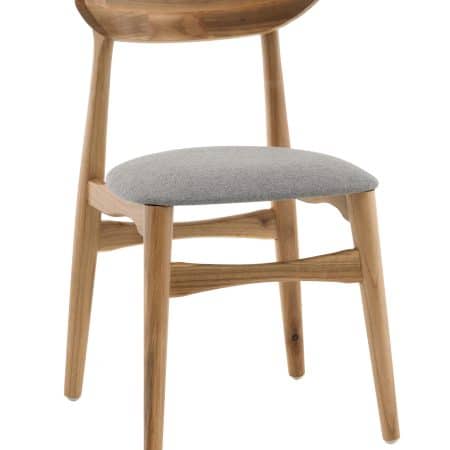 Стул Вудсимпл каркас дерево цвет натуральный орех рогожка серый
