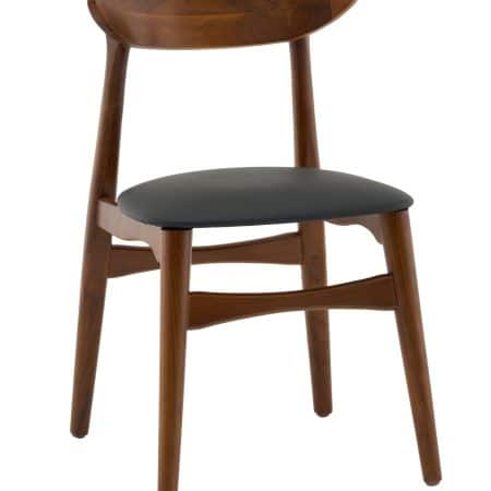 Стул Вудсимпл каркас дерево цвет темный орех экокожа черный