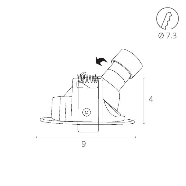 Точечный встраиваемый светильник Arte Lamp ACCENTO A3217PL-1BK — изображение 4