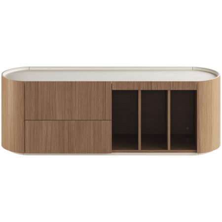 Тумба Lagom под ТВ 2 ящика 3 ниши ширина 140 см (натуральный дуб