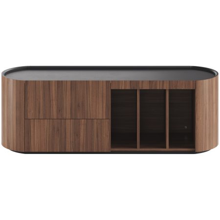 Тумба Lagom под ТВ 2 ящика 3 ниши ширина 140 см (орех