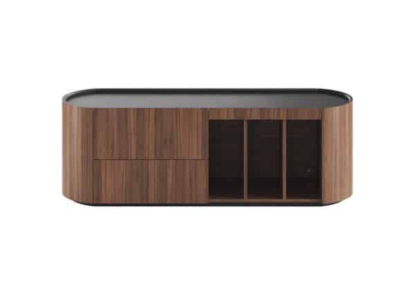Тумба Lagom под ТВ 2 ящика 3 ниши ширина 140 см (орех