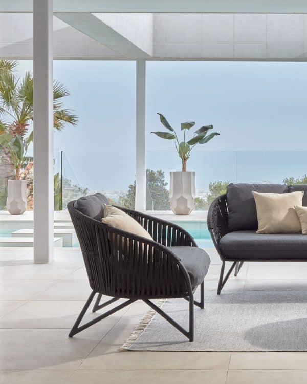 Веревочное кресло Branzie черное — изображение 3