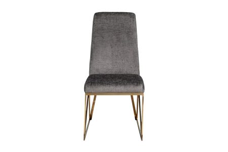 30C-20140 Стул велюр шенилл серый/браш.золото 49*65*99см