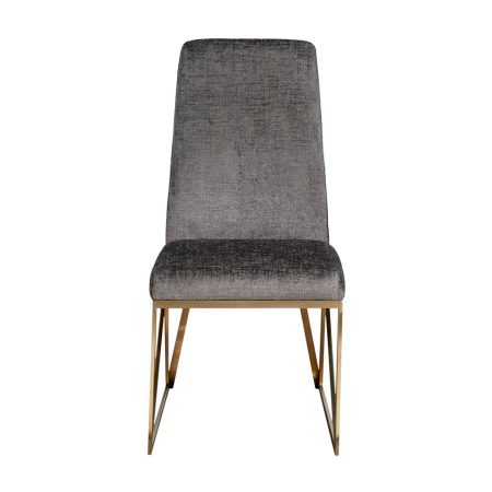 30C-20140 Стул велюр шенилл серый/браш.золото 49*65*99см