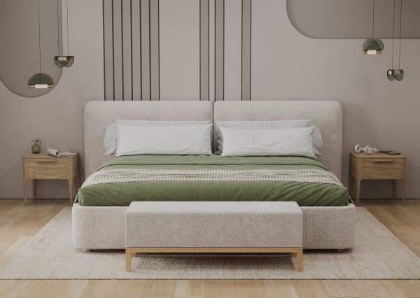 Банкетка Fjord 120 см (молочный букле, бук) — изображение 3