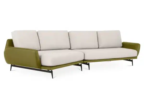 Диван Ispani угловой левый белый, зеленый — изображение 2