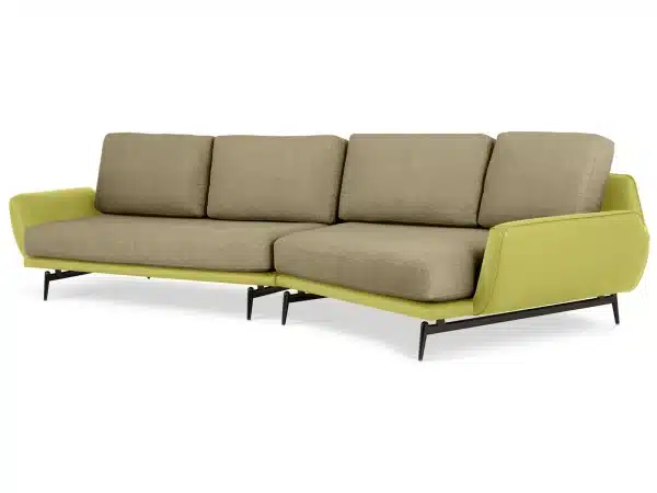 Диван Ispani угловой правый коричневый, зеленый — изображение 2