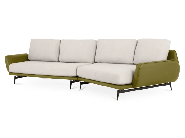Диван Ispani угловой правый белый, зеленый — изображение 2