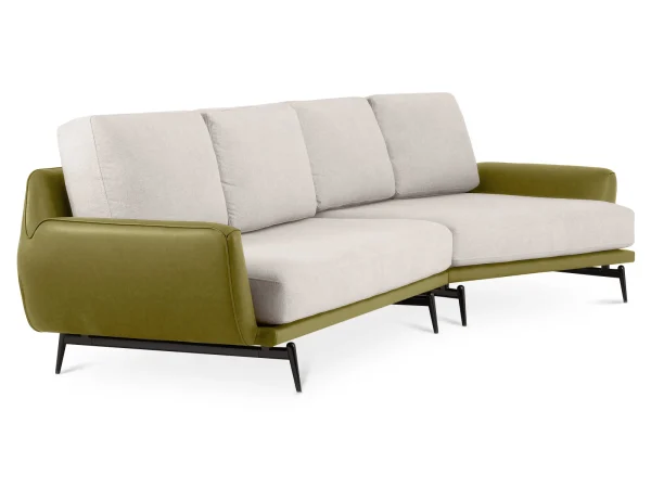 Диван Ispani угловой правый белый, зеленый — изображение 3