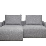 Диван трехместный Turin с канапе и мех черно/серый Santo1606 255*163