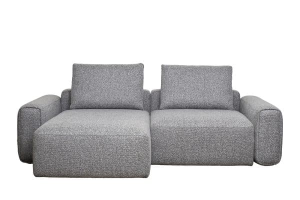 Диван трехместный Turin с канапе и мех черно/серый Santo1606 255*163