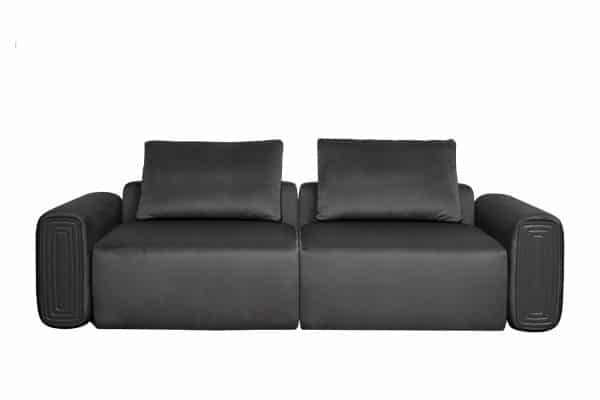 Диван трехместный Turin с мех т.серый велюр Colt1003 255*120**68см