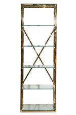 GY-01000 Стеллаж стекло прозр/золото 60*40*180см