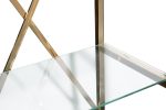 GY-01000 Стеллаж стекло прозр/золото 60*40*180см — изображение 3