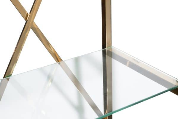 GY-01000 Стеллаж стекло прозр/золото 60*40*180см — изображение 3