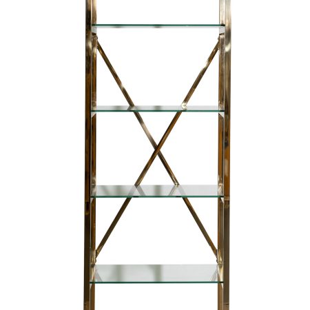 GY-01000 Стеллаж стекло прозр/золото 60*40*180см