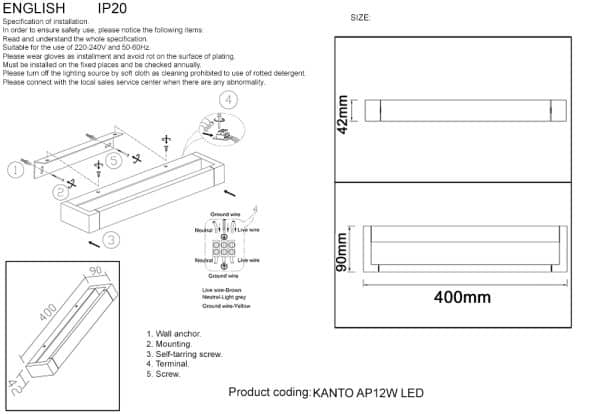 Бра Crystal Lux KANTO AP12W LED WH — изображение 4