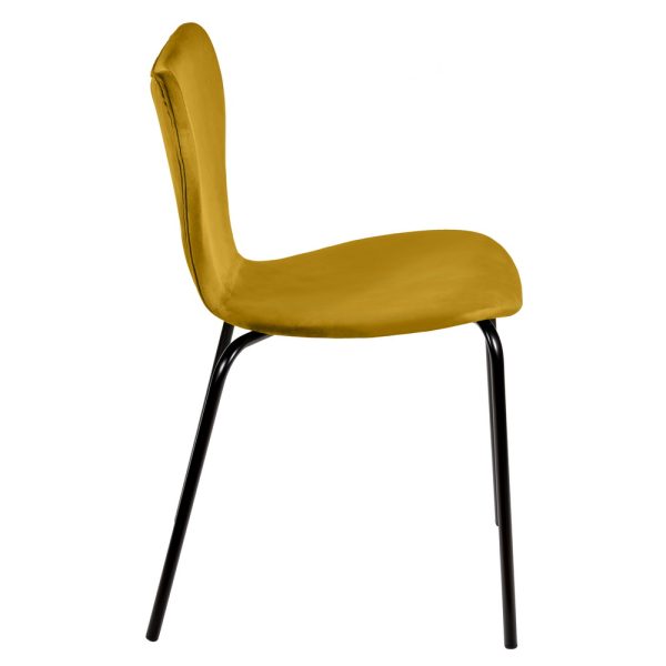 komplekt-iz-2-h-stulev-seven-style-gorchichnyj-veljur-s-chjornymi-nozhkami-2 Комплект из 2-х стульев Seven Style горчичный велюр с чёрными ножками — изображение 3
