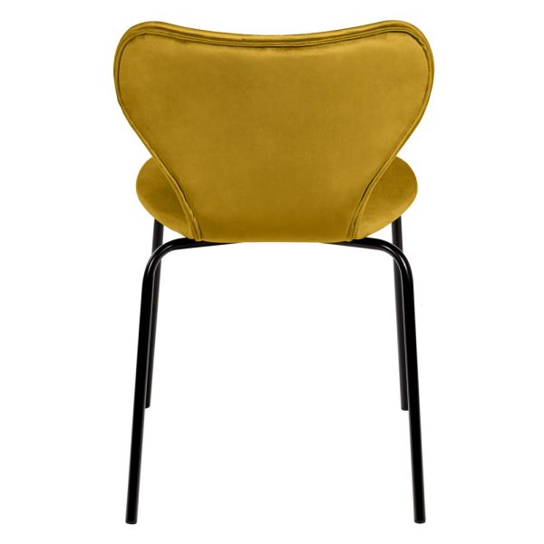 komplekt-iz-2-h-stulev-seven-style-gorchichnyj-veljur-s-chjornymi-nozhkami-3 Комплект из 2-х стульев Seven Style горчичный велюр с чёрными ножками — изображение 4