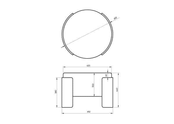 Пуф Lagom D 62 см (капучино твид, орех) — изображение 3
