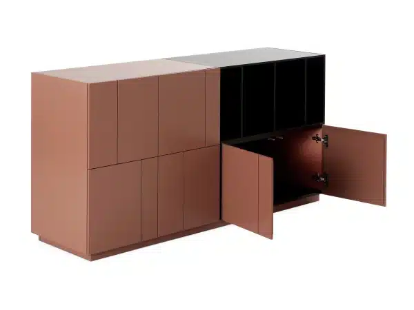 Сервант Addy с полками коричневый, черный — изображение 4