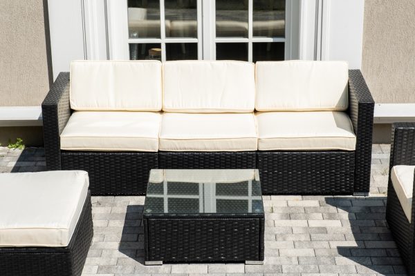 "Даллас" лаунж-зона из искусственного ротанга на 5 персон, цвет черный — изображение 5