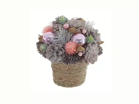 Деорация в кашпо Новогодняя композиция