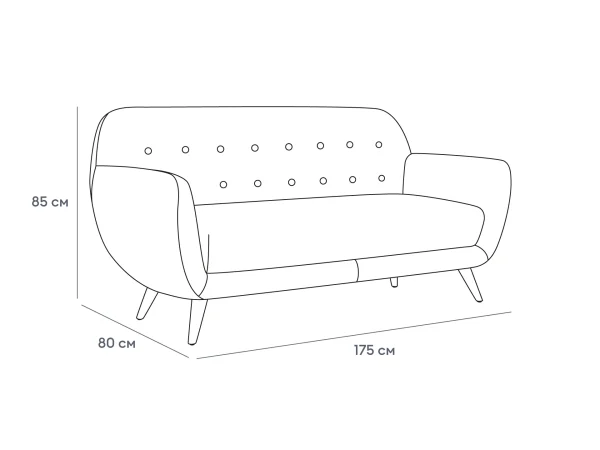 Диван Loa 2-местный светло-зеленый — изображение 3