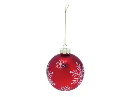 Елочное украшение шар Red Snowflake